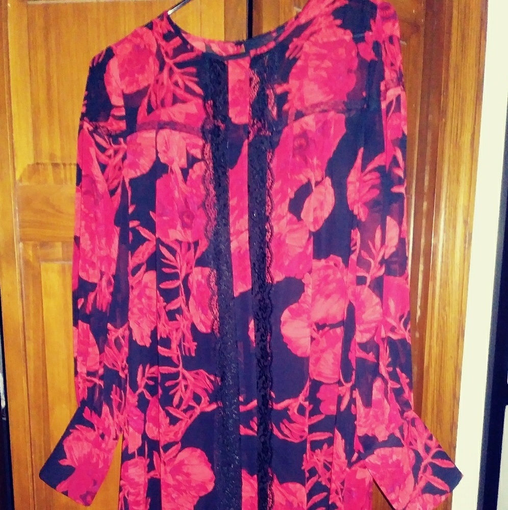 Black and rose dress